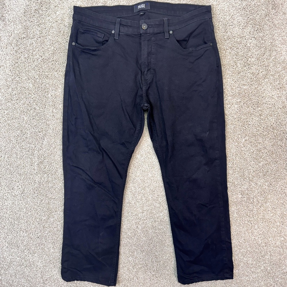 Paige Pants Mens 34 Normandie Black Shadow Straight Leg M657521-2139 EUC